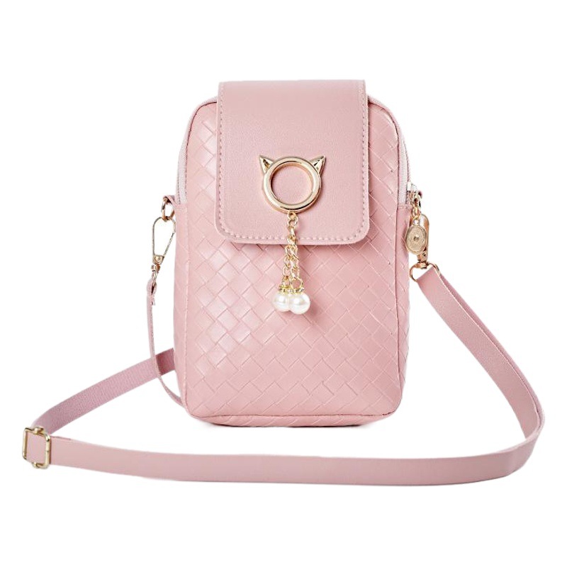 Dropshipping 2022 Autumn and Winter K-Style New Mobile Phone Bag Woven Pattern Small Bag Cover Women's Bag Single Shoulder Crossbody Bag