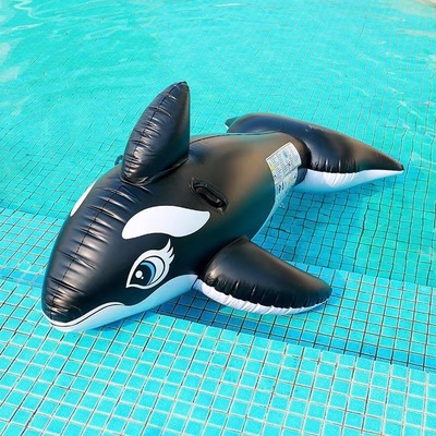 新品大黑鯨魚水上充氣浮排 成人水上娛樂遊泳圈浮力板