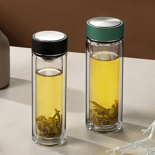 Xino double-layer glass insulated and anti-scalding gift box for men and women business tea cup high temperature resistant large capacity water cup