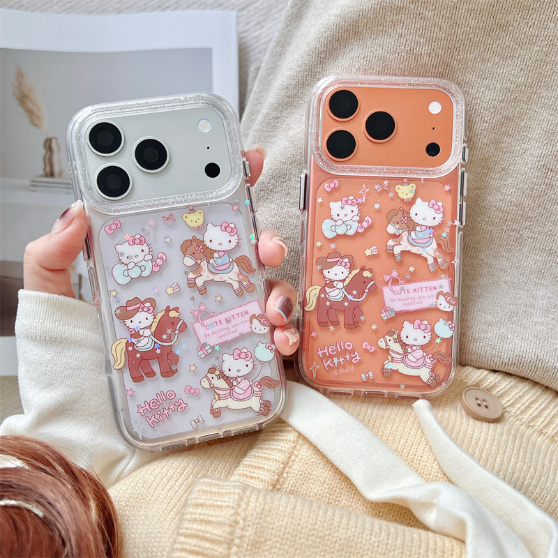 Western Cowboy Riding Kt Cat Iphone14/13 Suitable for Apple 17/16/15Promax Mobile Phone Case Anti-Fall