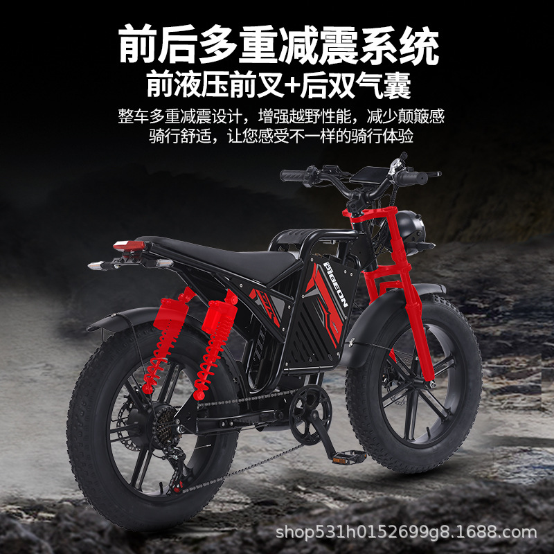 Bicicleta eléctrica de neumáticos anchos bicicletas eléctricas EBiK motor eléctrico de doble amortiguación bicicletas eléctricas de doble tracción
