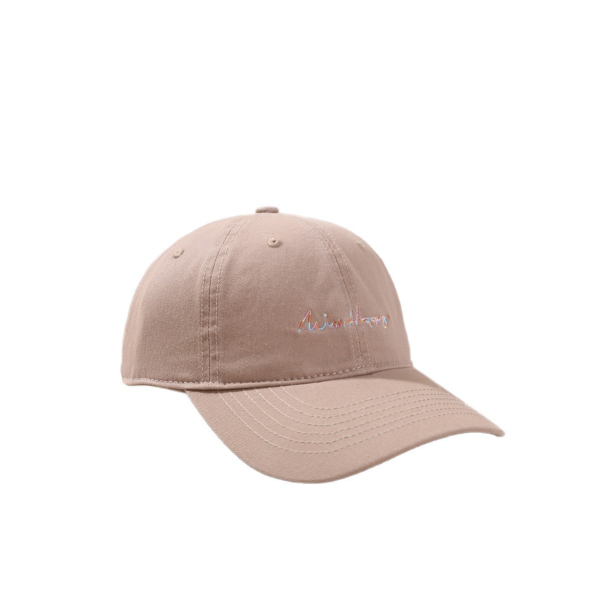 Sombrero original coreano bordado colorido feliz hermana pequeña gorra de algodón lavado con agua gorra de boca de pato versátil gorra de béisbol pequeña cara