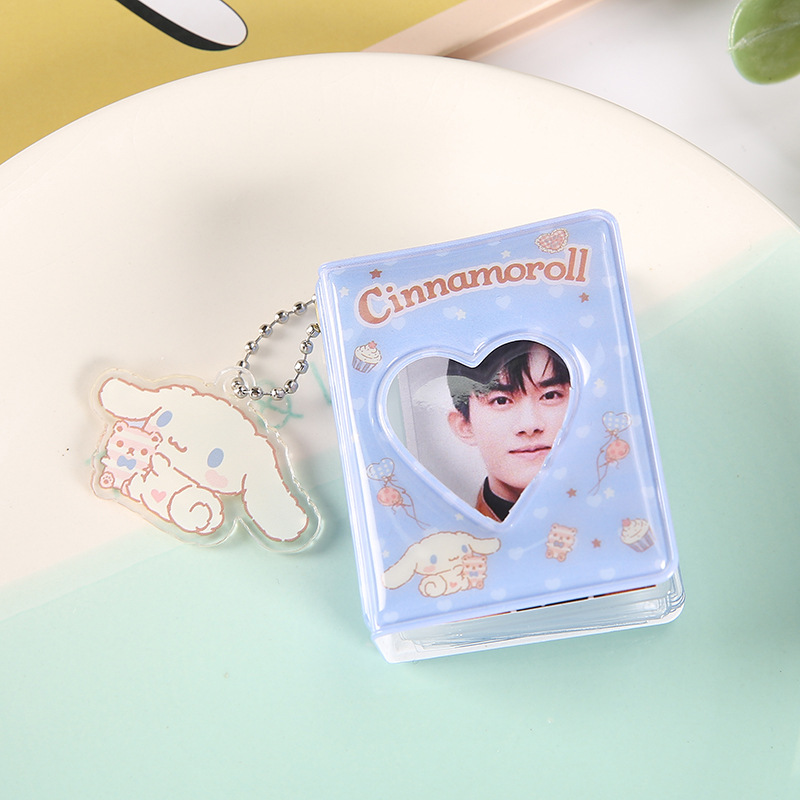 Suministro al por mayor ins amor hueco mini gran álbum de fotos de 1 pulgada con llavero gran cabeza pegatina álbum de fotos