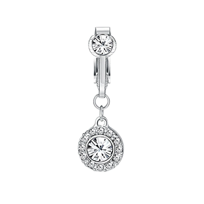 Belly button piercing stainless steel heart-shaped, accessory with zircon, flowered, micro incrustation