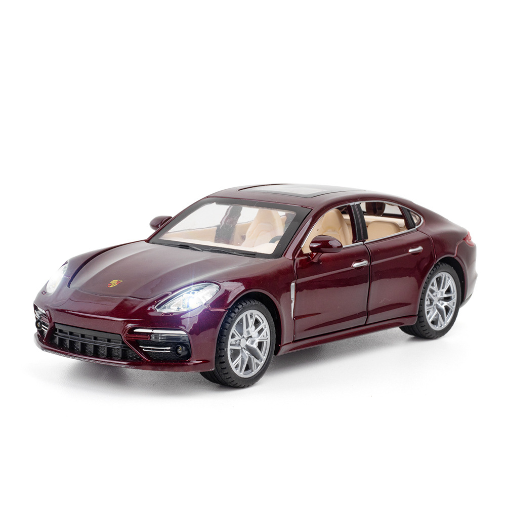 (Caja de espuma) 1:24 simulación Palmela aleación coche modelo 6 abierto sonido y luz Tire hacia atrás juguete colección adornos