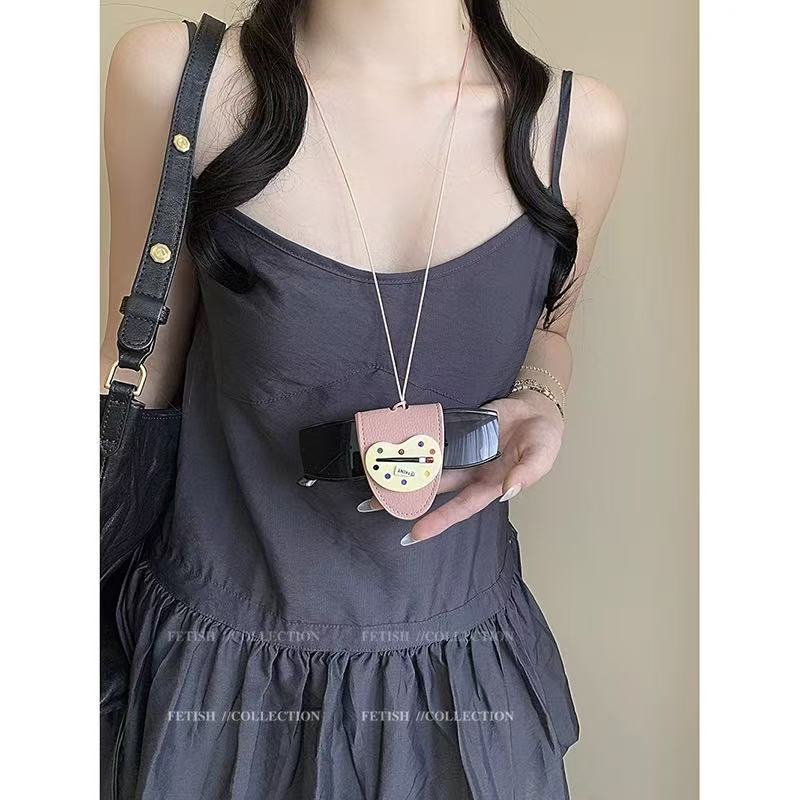 Pink drawing board magnetic bag necklace