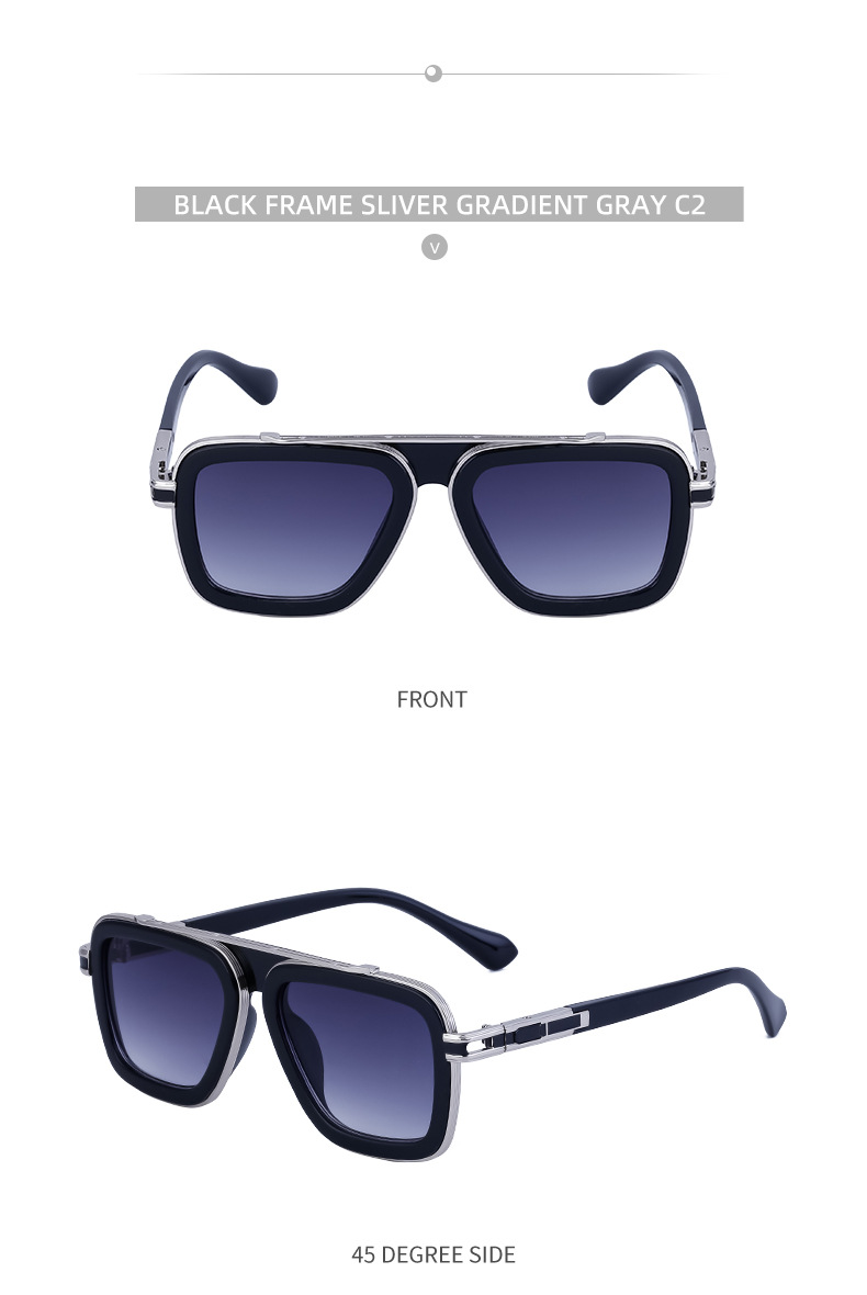 60g Weight Full Frame Glasses Structure Sunglasses Classification PC, UV400 Protection Lens Material Square Glasses Style Travel, Fishing Occasion Solid Color Pattern All Seasons Season Women's Gender Casual, Elegant, Lady Style Grey Color Casual Elegant Lady Solid Color PC UV400 Protection Square Full Frame Men's Sunglasses 3