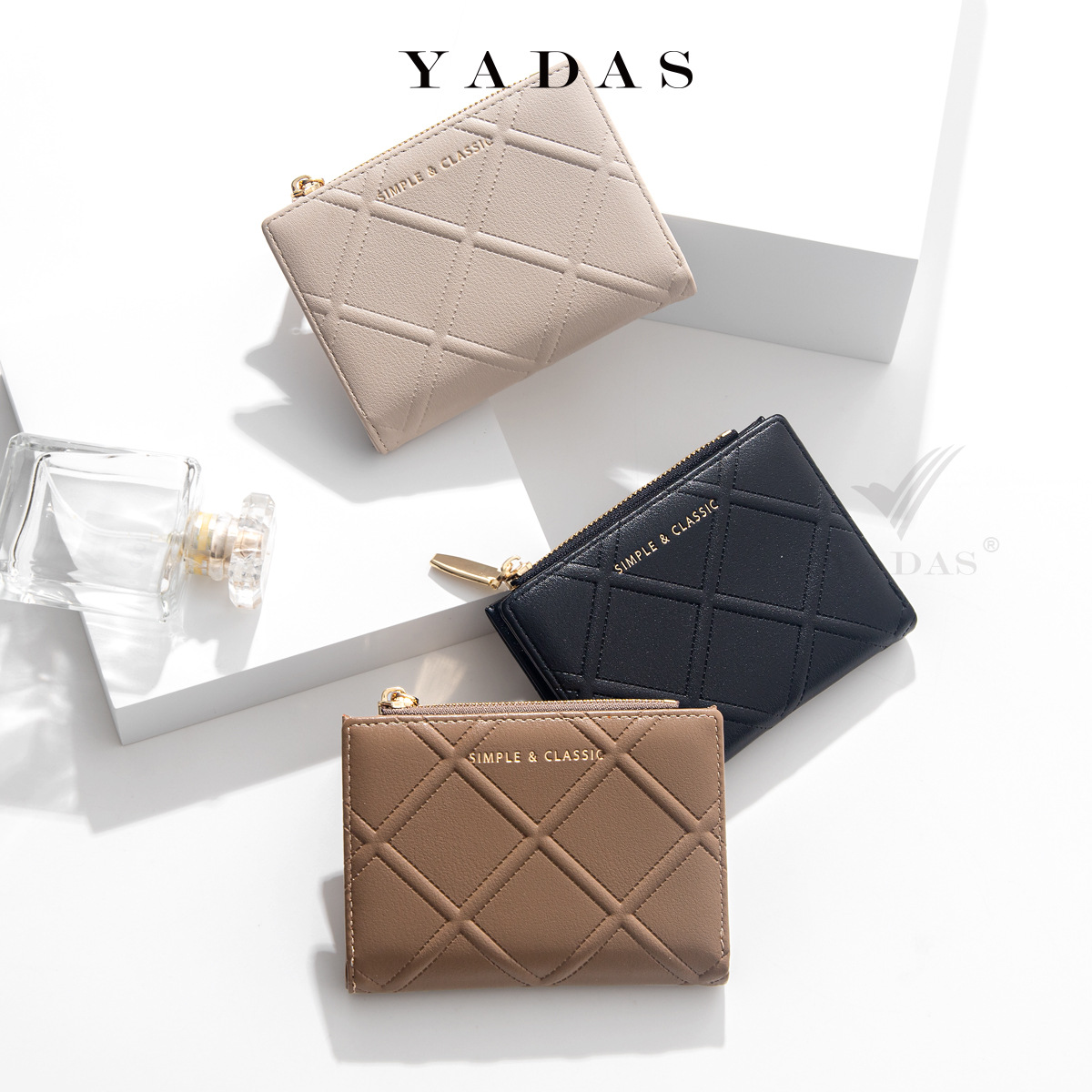 YADAS cartera mayorista de gran capacidad simple bolsa de almacenamiento ligera de lujo ins air zipper bolsa de almacenamiento pu cambio
