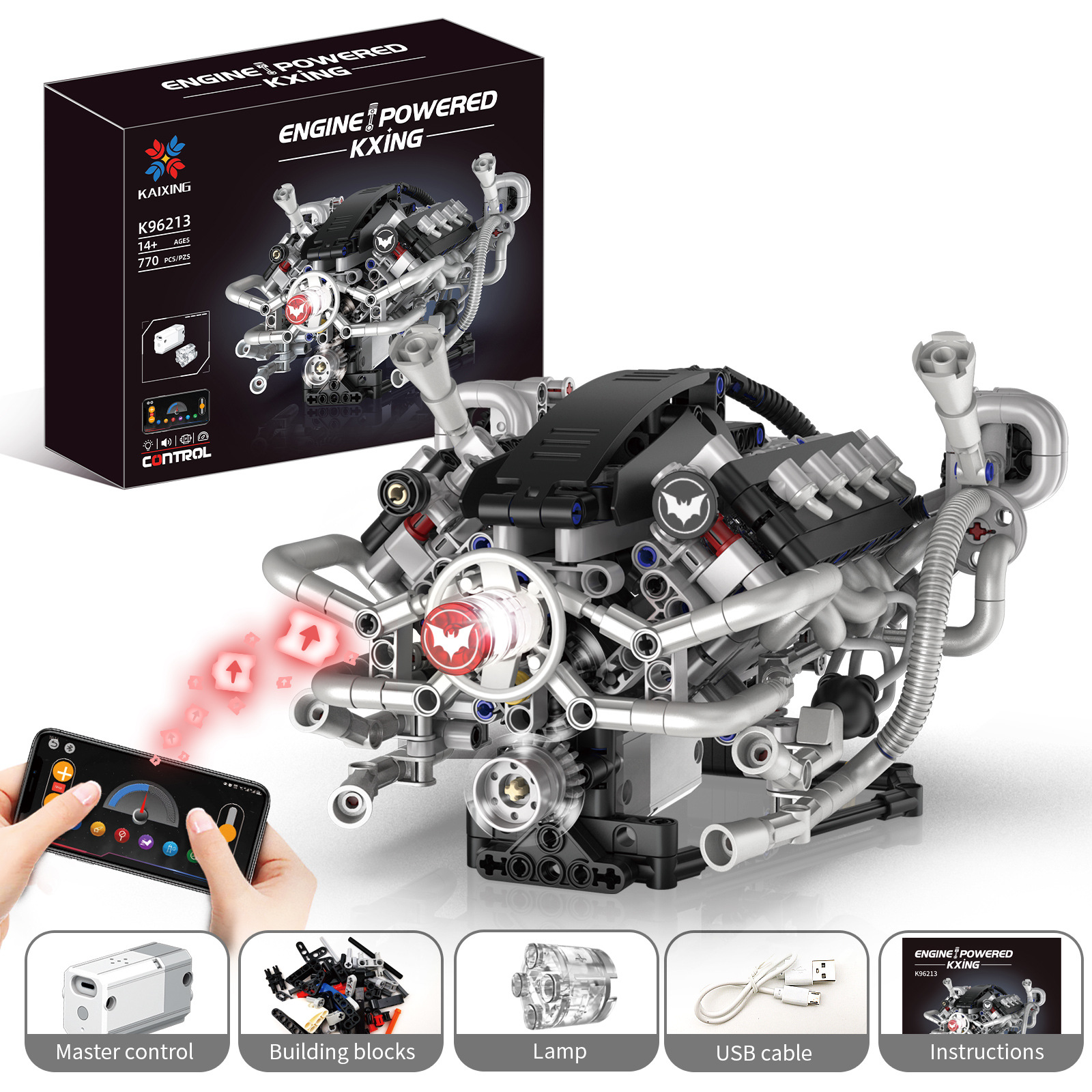 K96213 assembled dynamic batmobile engine