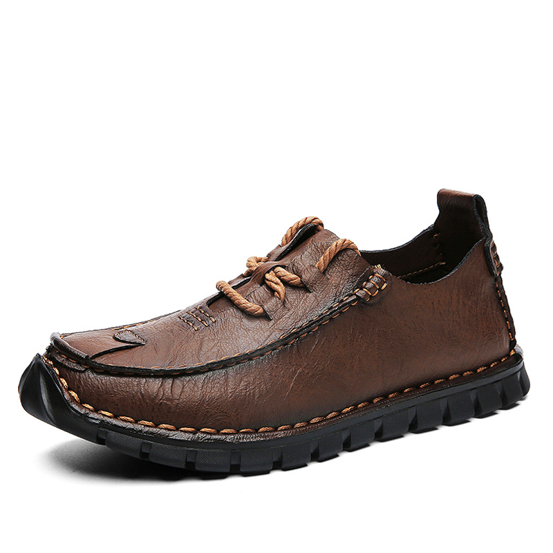 Size 38-46 Large Men's Shoes, Men's Casual Leather Shoes, Outdoor Soft-Soled Non-Slip Loafers, Autumn Breathable Shock-A_vogvips.com