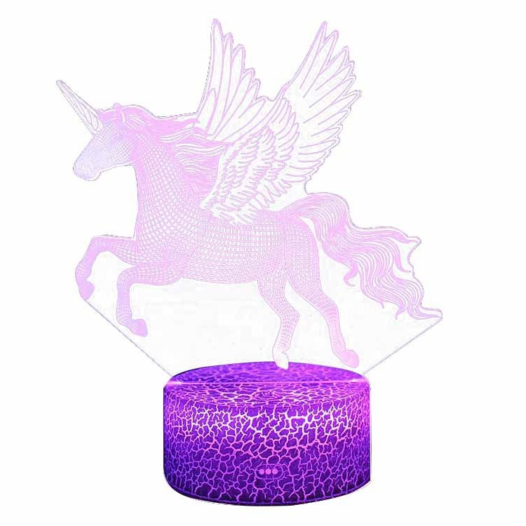 Transfronterizo Amazon Venta caliente serie unicornio 3D noche luz táctil control remoto colorido lámpara de mesa regalo creativo Luz