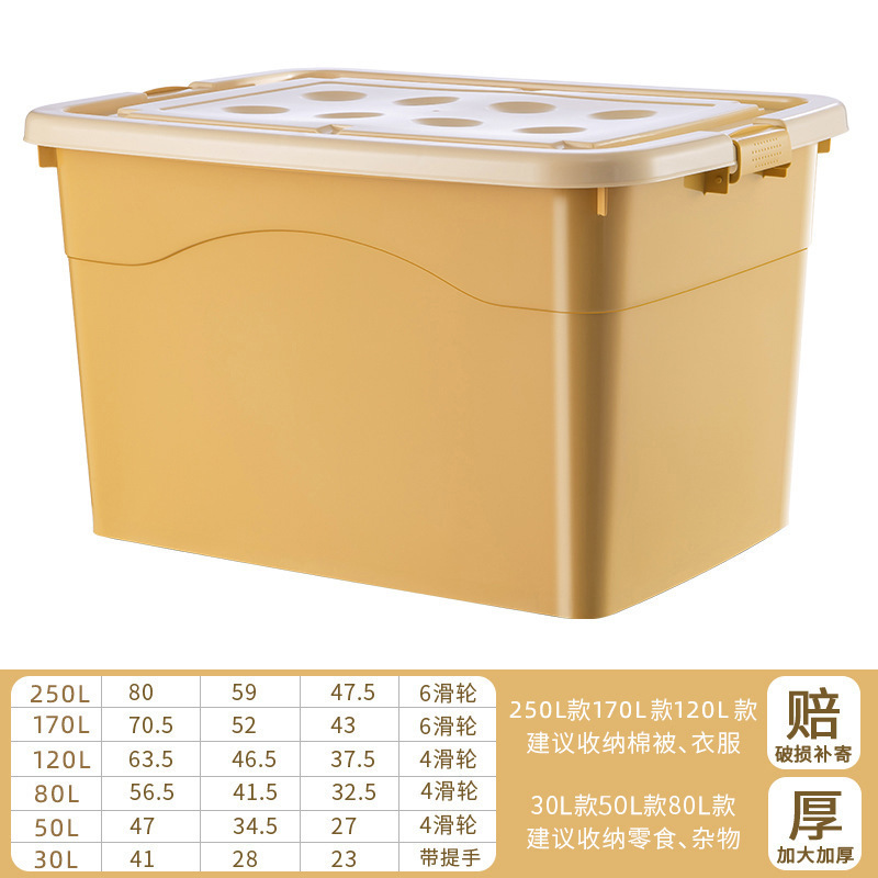 移動用の厚いプラスチック特大収納ボックス衣類ボックスオーガナイザー収納ボックスボックス家庭用大型サイズ|undefined