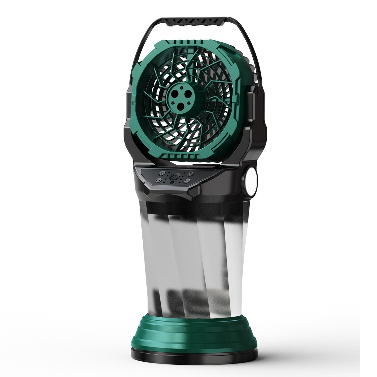 Ventilador Multifuncional de Camping con Pulverizador con Luz RGB Control Remoto y Oscilación para Exterior