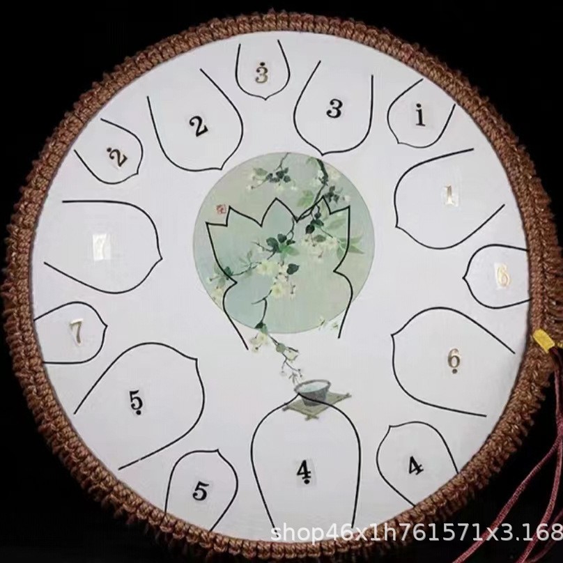 [14 inch 15 tone] carbon steel painted plum blossom