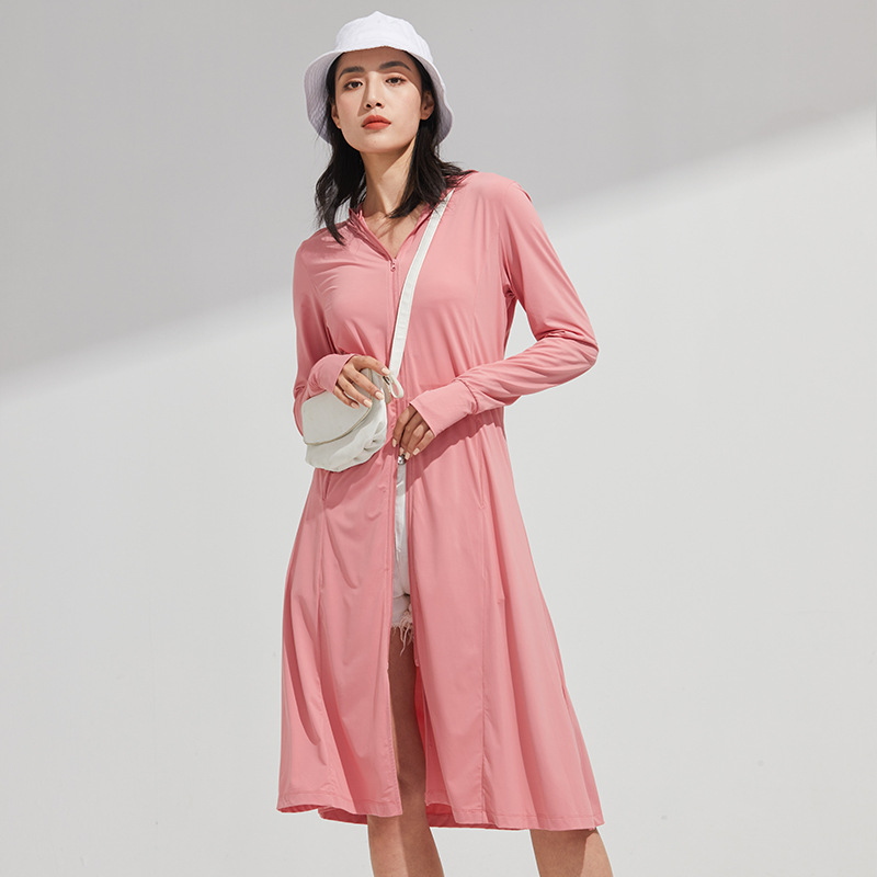 New style sun protection clothing for women, long ice silk sun protection clothing jacket, anti-UV breathable large brim sun protection clothing for women