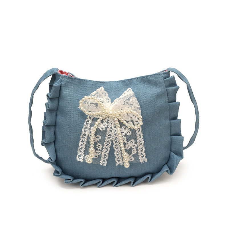 Hermosa bolsa de hombro de la niña de arco de encaje, mini bolsa de cambio para bebés 2026 nueva bolsa para niños