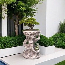 善举源中式花园装饰太湖石底座石墩户外庭院盆景别墅露台花盆摆件