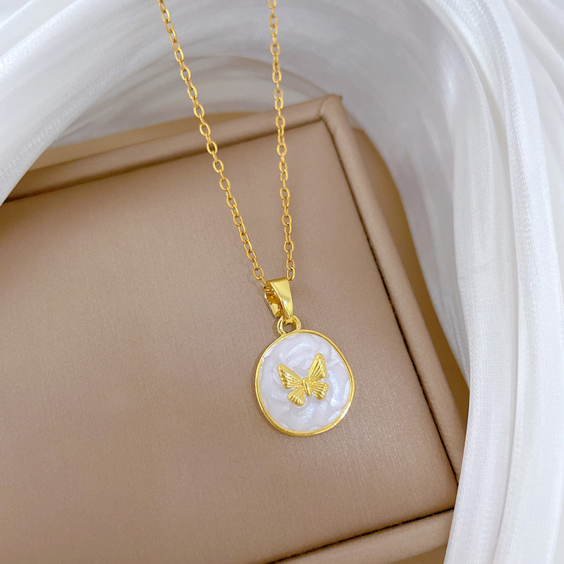 Gorgeous Butterfly Diamond Necklace For Women Versatile Titanium_voghion.com