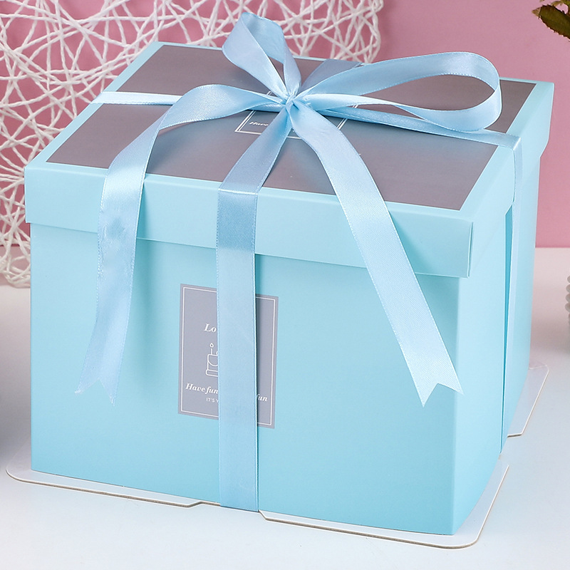 Caja de pastel de cumpleaños caja de embalaje caja de cartón 6 6 6 8 8 10 10 12 pulgadas 14/16 pulgadas de alta gama cuadrada portátil engrosada
