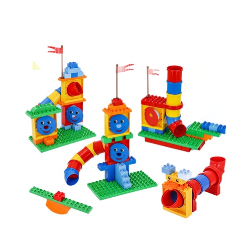 Wange Building Blocks, Large-Particle Wonderful Pipeline, Compatible with Children's Toys, Educational Institution Teaching Aids, Assembly and Interlocking, Model 9076