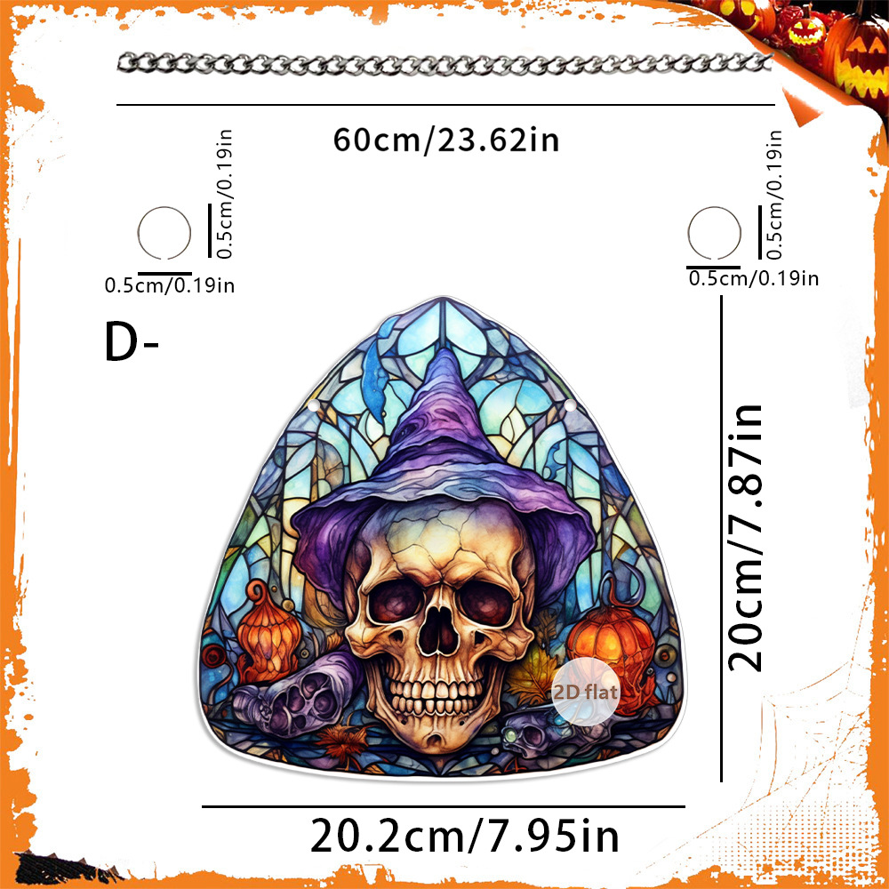 Decoración de Halloween transfronteriza cabeza de calabaza malvada 2D acrílico disco colgante ventanas de color porche colgante
