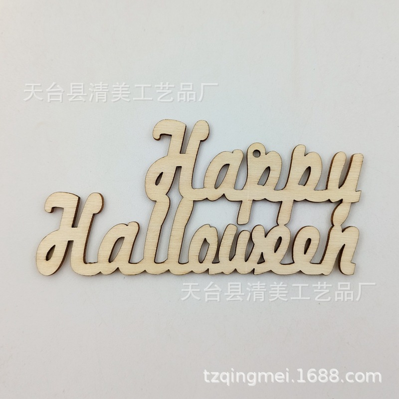 Madera Halloween madera botones decorativos Ghost Festival madera chips 10 unidades un paquete