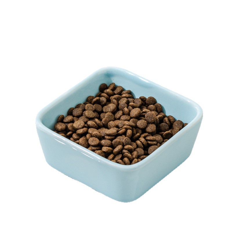 Tazón de mascotas de cerámica de hámster, tazón para gatos, tazón para perros, bandeja de madera, tazón para perros, protector de cuello, tazón para alimentos para gatos, anti-derribado