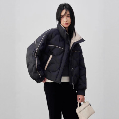 外贸 时尚气质羽绒服2025年冬季新款女立领休闲百搭短款加厚小个