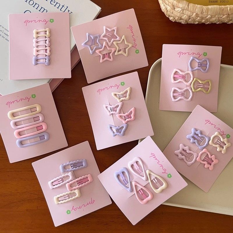 Pink Girl's bb Clip Five-pointed Star Hairpin Headdress Clip Baby's Broken Hair Bangs Clip Children's Alloy Hairpin