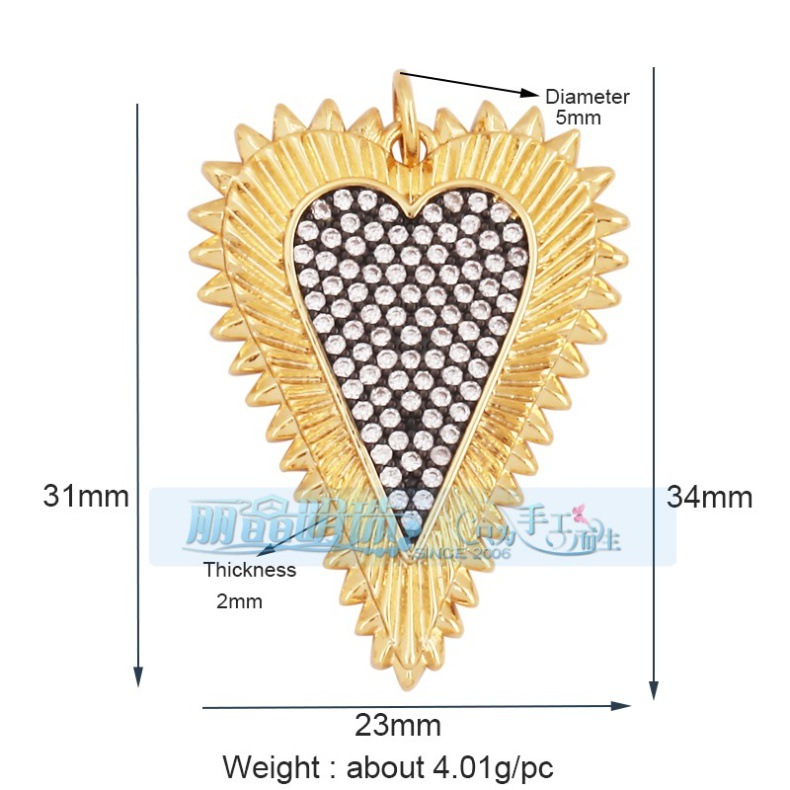 3g Weight Pendant Jewelry Making Type DIY Jewelry Accessories Classification 1 Piece Quantity Copper Material Heart Shape Pattern Hip-Hop, Vintage Style Style 1 Piece Copper Heart Shape Pendant 8