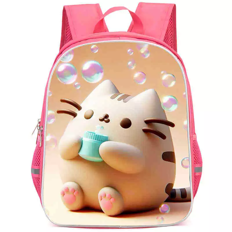 Рюкзак учебный Pusheen Fat Jimao с принтом периферийного типа, через стекло, зарубежная торговля, школьный рюкзак