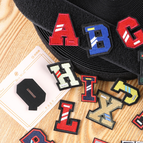 Computer embroidered label clothing accessories badge colorful English letters Velcro embroidered cloth patch patch embroidered label