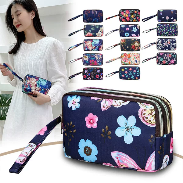 Wholesale Large-Capacity Women's Clutch Bag 2026 New Three-Layer Coin and Phone Bag Casual and Convenient Coin and Key Bag