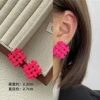 0776 fluorescent rose red wells 925 silver needle