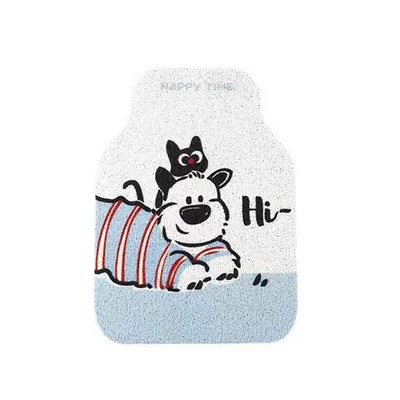 Dropshipping Cartoon Cute Versatile Silk Loop Car Floor Mat, Mud-Resistant, Stain-Resistant, Durable, Easy to Clean (Avtomobil döşəmə paspasları) - white-background-puppy-single-front-row-silk-loop-5060cm