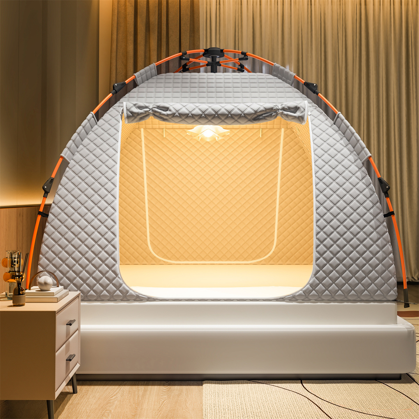 Windproof quilted keep warm winter tent anti-stress "Gopher", increased thickness