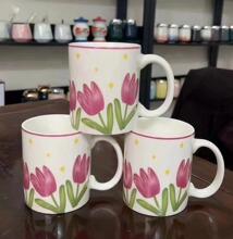 郁金香陶瓷马克杯节庆活动小礼品珠宝喜铺马克杯子logo赠品