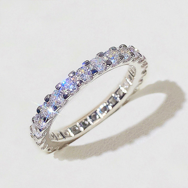 Cao Shi Wish New Baby's Breath Women's Ring Group Set with Full Circle Simulated Zircon Ring Accessible Luxury Fashion Row Ring