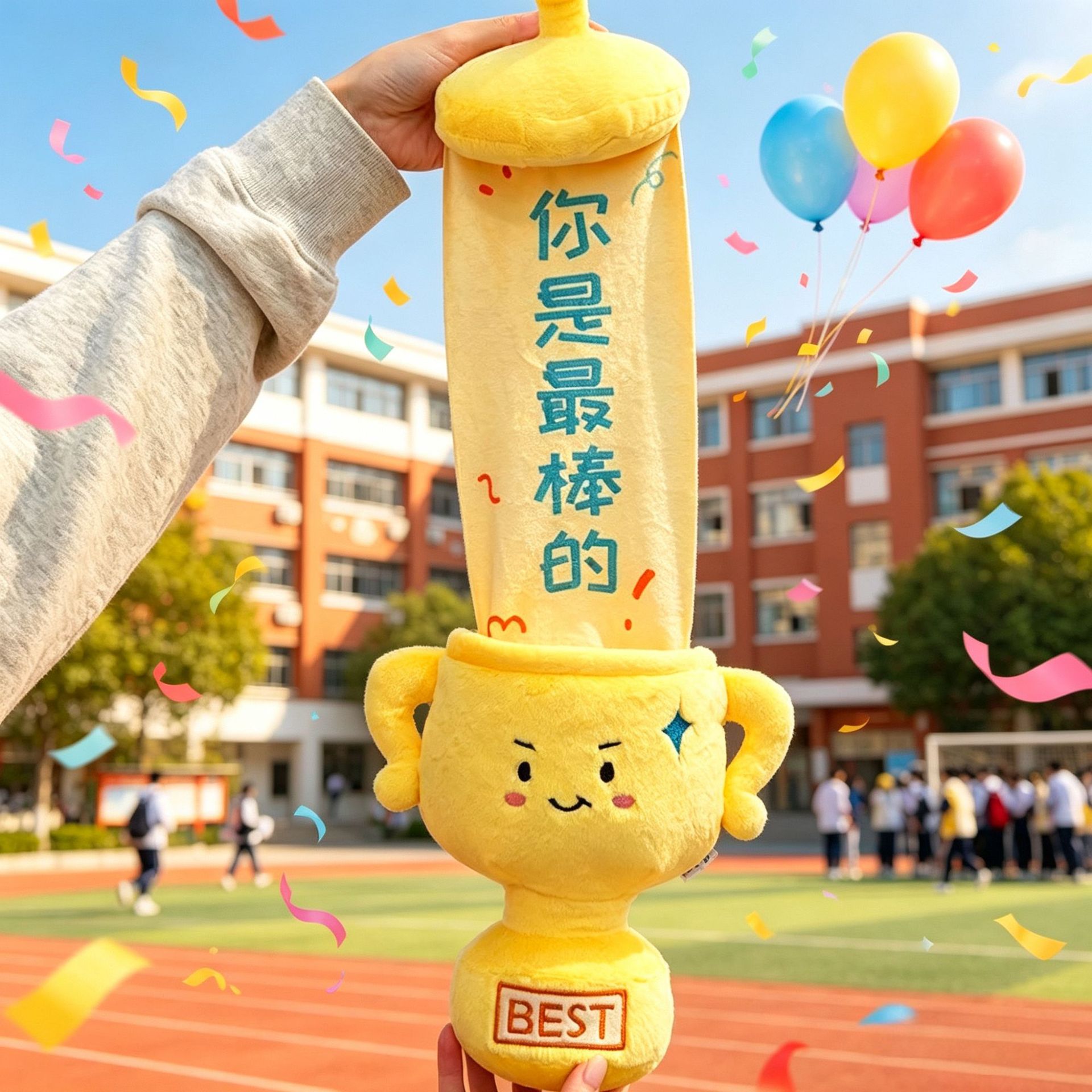 创意奖杯公仔毛绒玩具抱枕可爱趣味金奖杯玩偶娃娃幼儿园活动礼品