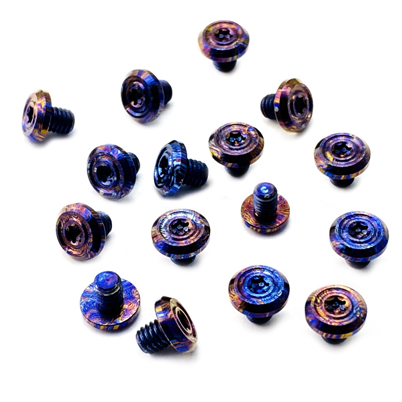 M4 티타늄 말 플랫 헤드 매화 나사 T10 핸들 티타늄 다마 커스 네일 접이식 나이프 DIY 스핀들 나이프 나사