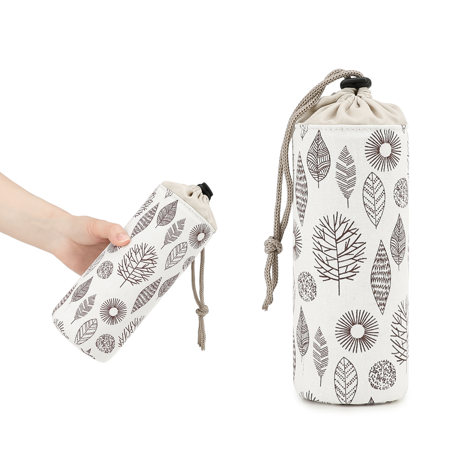 亚麻便携保温奶瓶袋母婴出行手提三层恒温储奶瓶收纳包孕婴用品