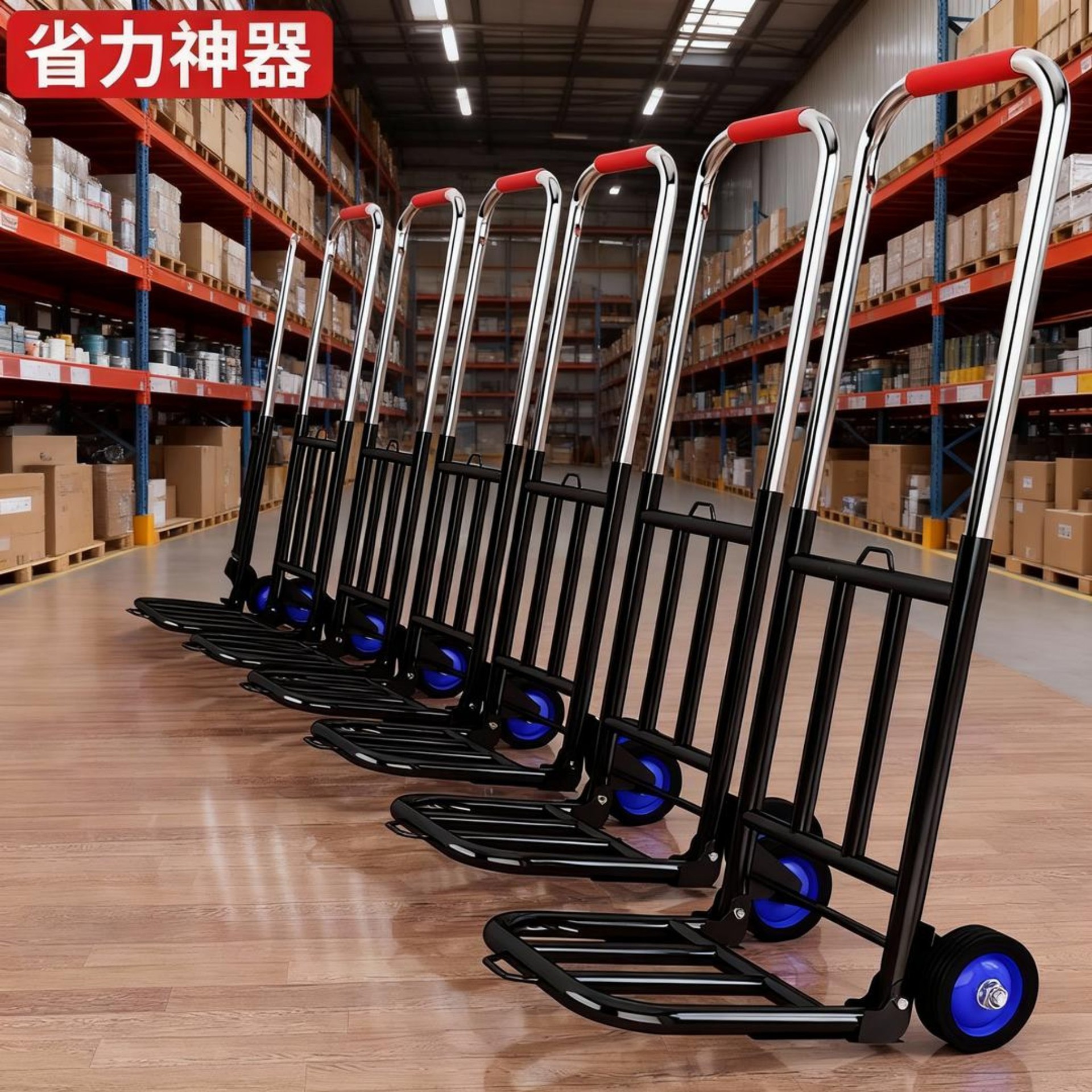 Folding Handcart for Home Use, Stair Climbing Tool for Carrying Goods, Shopping, and Luggage, Portable Small Trolley