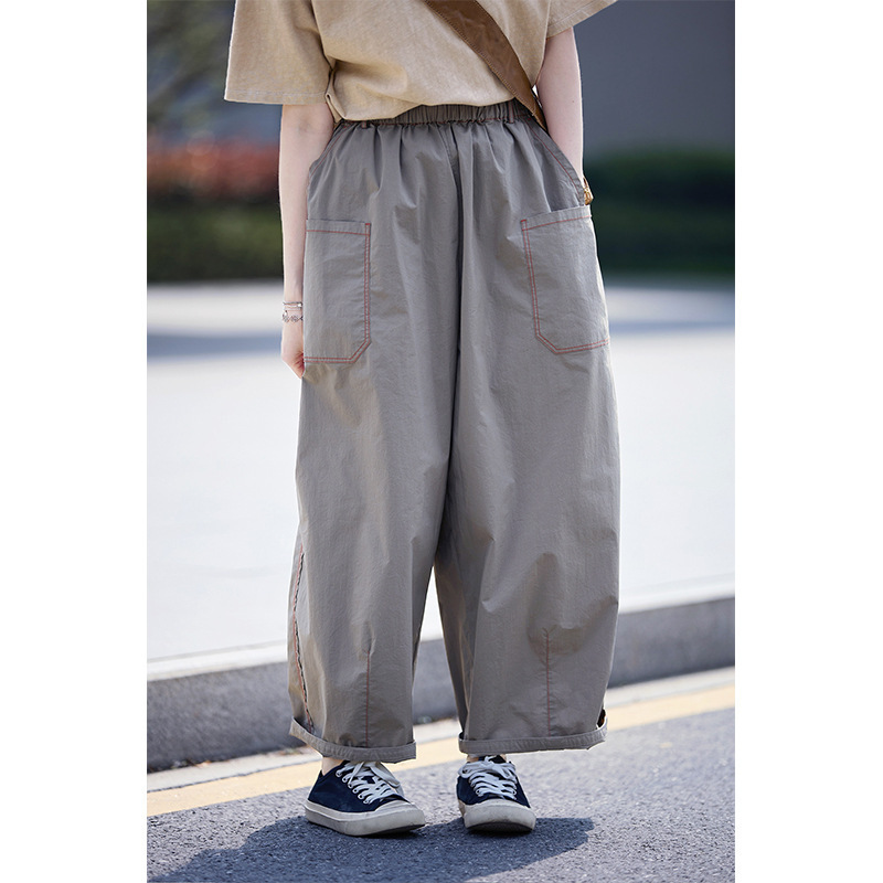 Summer New Style Retro Khaki Gray Original Pure Cotton Lightweight Dry Comfortable Casual Light Outdoor Carrot Pants Summer New Style Retro Khaki Gray Original Pure Cotton Lightweight Dry Comfortable Casual Light Outdoor Carrot Pants