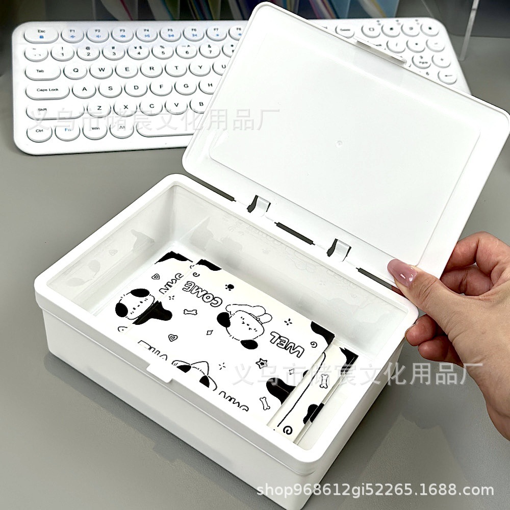 INS sin aire impreso, solapa blanca, caja de almacenamiento, salida de la tarjeta, material de la cuenta de mano a prueba de polvo, caja de acabado de papelería de escritorio