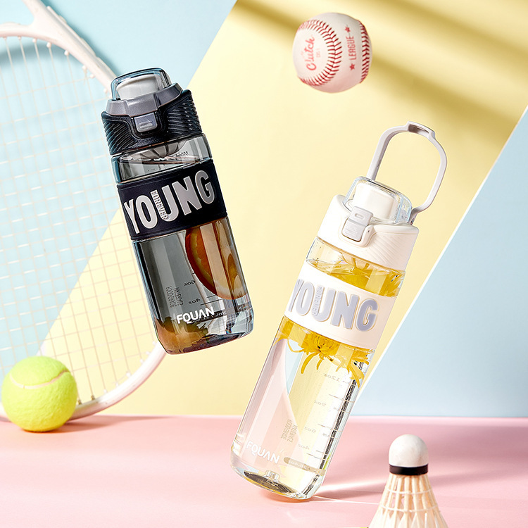 Fuquan Moke Sports Cup Portable Fitness Water Bottle with New High-Value Summer 2024 Scale Water Cup for Women