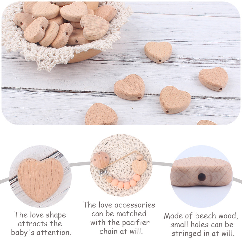 Nuevo bebé suministros calmante bebé haya amor creativo DIY chupete cadena pulsera mordedor accesorios de juguete