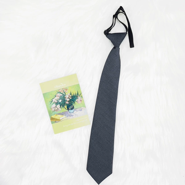 Dark gray TR cotton free tie*40cm