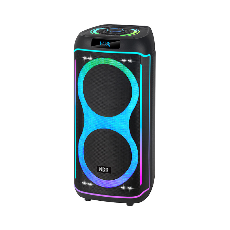 New Dual 8inch Bluetooth Speaker Mobile Portable Led Flash Light Outdoor High Power Dual Microphone Subwoofer