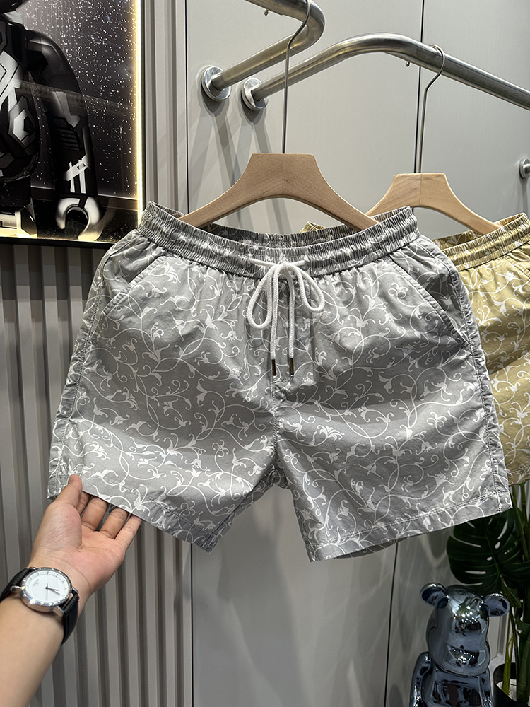 Summer Print Men's Shorts Trendy Design Loose Fit Versatile Sporty Casual Four Quarter Length Pants_viptrois.com