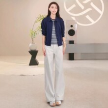 时尚百搭高腰窄版休闲阔腿裤女2026年夏季薄款舒适宽松垂感直筒裤